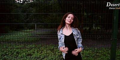 Hot fucking and sucking in the park. outdoor sex with cute girl (4k 60fps)