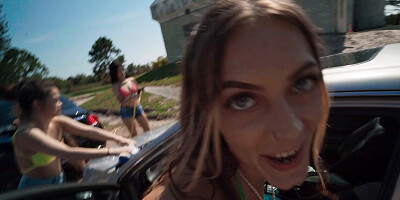 Johnny Love getting his car washed by the slutty JC Wilds