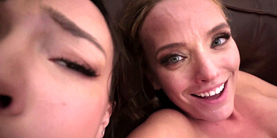 Hot women fucking in a very taboo stepfamily foursome