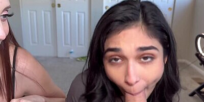 Big Tits MILF Nickey Huntsman & Hot Latina Reina Rae Eat Daddy's Ass & Deepthroat Cock