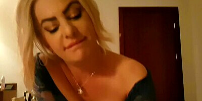 Stepmom help stepson to cum inside her pussy in the hotel room