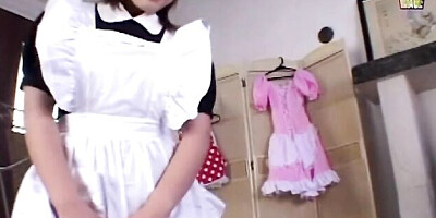 Provocative courtesan at sexy maid smut