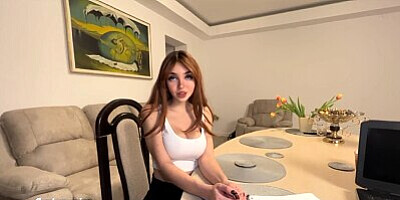 Slutty Secretary Fuck her Boss to get the Job - Rough Office Sex