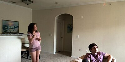 Teen Stepsister Bribes Blowjob Cum in Mouth