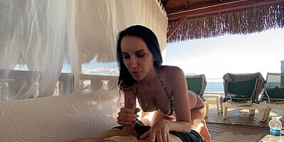 We were caught on a public beach twice. Blowjob with cum in mouth