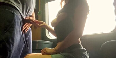 Nothing is too risky when you're excited. Risky wank in a passenger train