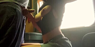 Nothing is too risky when you're excited. Risky wank in a passenger train