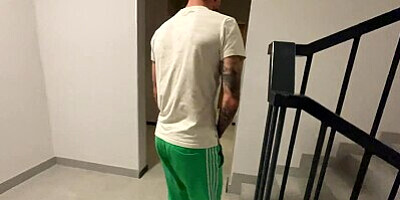 Naughty schoolgirl fucked on the staircase