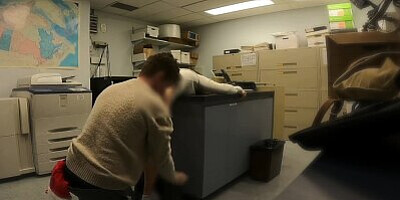 CAUGHT fucking my boss in the storage room at office Christmas party