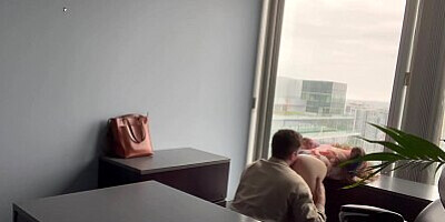 I fuck my MILF BOSS against her office window