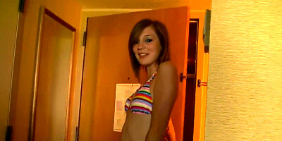 Small boobs babe takles a huge facial after fucking