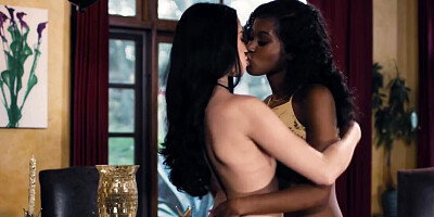 Ebony minx licks every part of the white chick