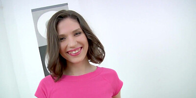 Skinny babe in pink gets anal hole gaped with huge dick