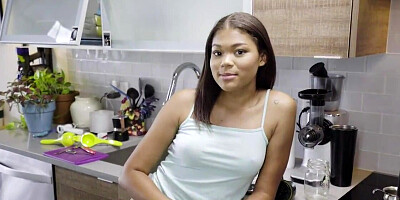 Black teen gets fucked by her white stepbrother