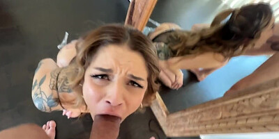 Man captures on camera kinky encounter with inked Latina nymph