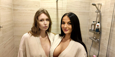 Pervy girls showing their bodies during a hardcore fuck