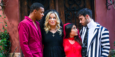 Swapping partners in the haunted house for a foursome