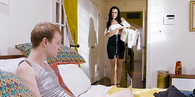 MOMMY'S BOY - Virgin Stepson Almost Doesn't Pull Out Of His German Stepmom Texas Patti!