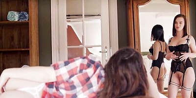 Skinny scene with rough Hayli Sanders and Lea Guerlin from Ultra Films