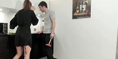 Plumber Hard Rough Fuck Sexy Housewife and Cum in Mouth