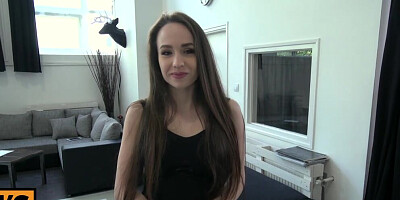 Angel Rush wears sexy lingerie for this POV-style hardcore video