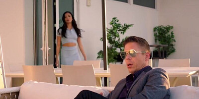 Gentleman is about to feed the butts of two hot babes in a threesome