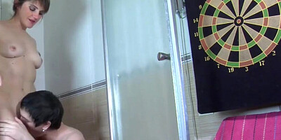 Horny dude eats stepmom's cunt and fucks her balls deep