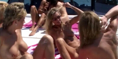 Bunch of horny MILFs are flashing boobs and asses on that yacht