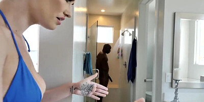Short blonde haired stepsister sky blue creampied