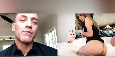 Stepdad wants to see his hot stepdaughter masturbate with her favorite sex toys
