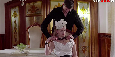 Lovely Czech babe Violette geta her cunt destroyed with mate's dick