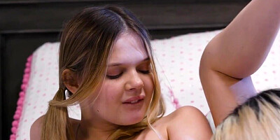 Two girls giggle a bunch before fucking like crazy