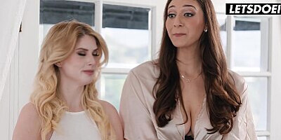 Asian Boss Ember Snow Dominates Potential Hires In Lesbo Threesome - A GIRL KNOWS