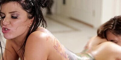 ALL GIRL MASSAGE - Nymphomaniac Romi Rain Savagely Eats And Rides Reena Sky's Camel Toe full scene