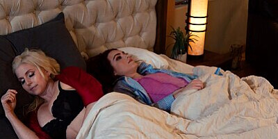 GIRLSWAY - Bored Brunette Wants Stepmom Christie Stevens' Attention! Devours & Rough Rides Her Pussy