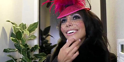 Adorable brunette MILF gets naked at the casting couch interview