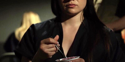 Curvaceous ebony darlings are having sensual lesbian intercourse in a locker room