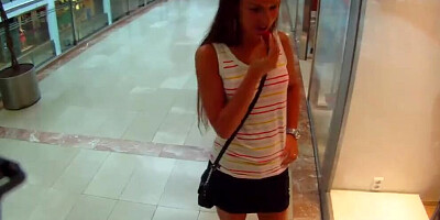 Amateur wife has quick POV sex with hubby in a public bathroom