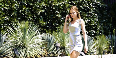 DADDY4K. Playful sweetie tempts boyfriends stepfather into outdoor sex