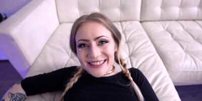 Landlord doesn't mind if the pigtailed girl pays him by sex