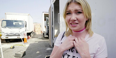 Whore is teen and in need of money so fucks on the street