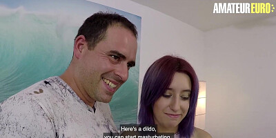 Camerawoman films the girl masturbating and having sex