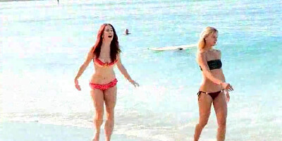 Melody and Lena Porno Hawaii Part II The beach smooching