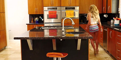 Busty cougar Lacy Spice is licked and fucked in the kitchen