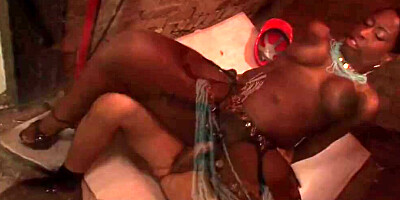 Big jugs ebony doll gets viciously banged by a white dude until orgasm