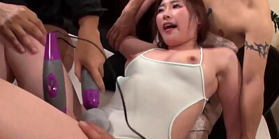 BBW hot Japanese mature milf with huge natural tits and big butts have her first time gangbang sex with strangers