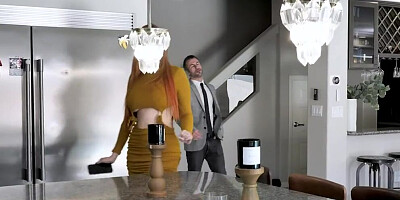 Curvy MILF Lauren Phillips sucks a cock and rides it so wildly