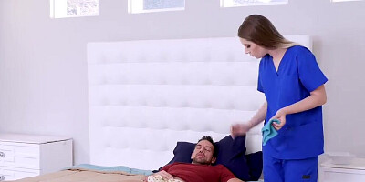 Stepdaughter Niki lends a helping hand to her old man's cock