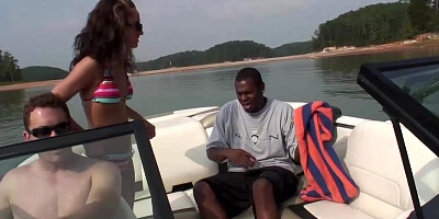 A Black dick makes a girl moan in a nice boat ride getting dicked deeply