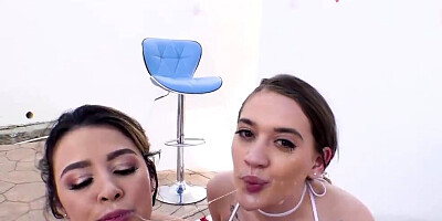 Kylie Rocket and Sera Ryder are butt-fucked by a hung stallion